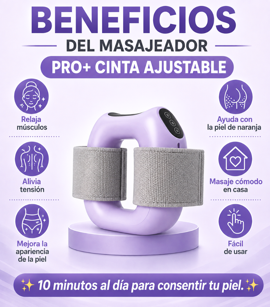 MASAJEADOR PRO + CINTA AJUSTABLE 3 EN 1: Quema Grasa 🔥 | Mejora Digestiva 🌿 | Masajes Relajantes 💆‍♀️