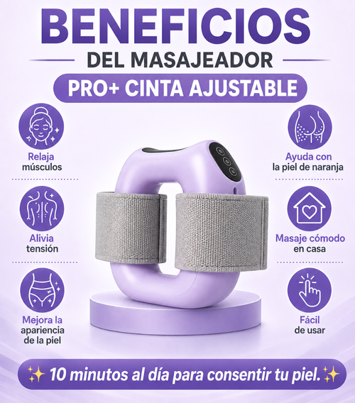MASAJEADOR PRO + CINTA AJUSTABLE 3 EN 1: Quema Grasa 🔥 | Mejora Digestiva 🌿 | Masajes Relajantes 💆‍♀️