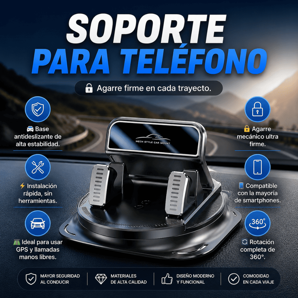 SOPORTE PARA TELÉFONO DE AGARRE MECÁNICO⭐